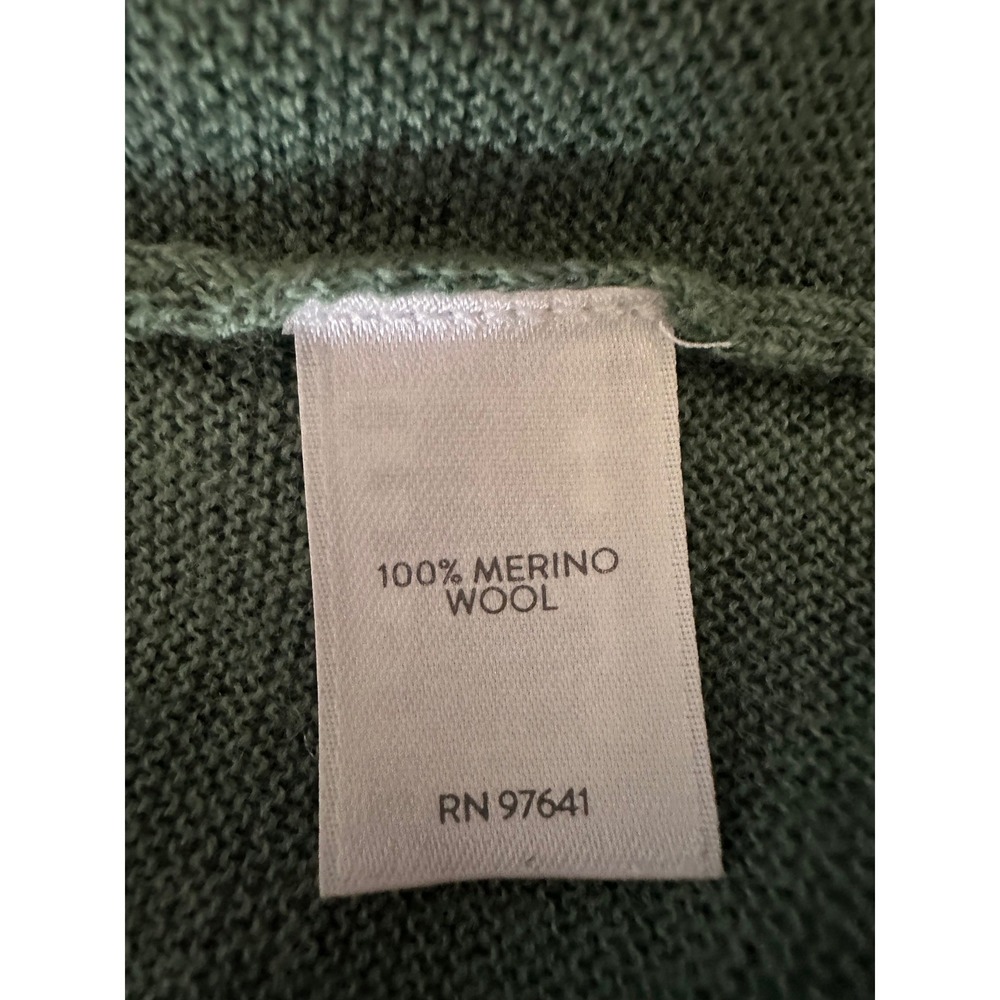 J. Jill Merino Wool Women L Green Tunic Sweater Minimalist Quiet Luxury Washable - Picture 4 of 8